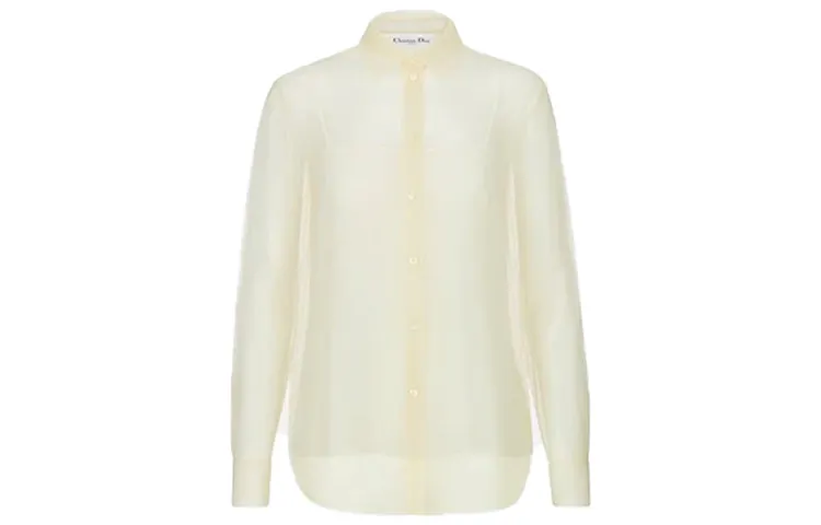 DIOR Quarterly New Products Shirts Women's Ecru Stand Collar Moderate Shirt