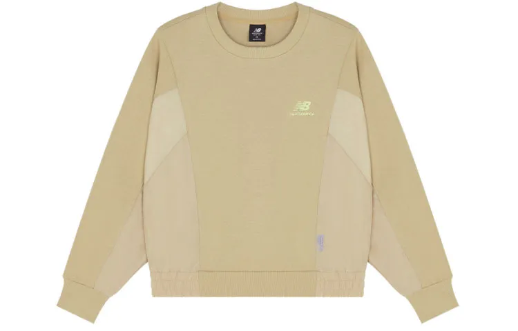 New Balance Sweatshirts Women's Khaki Crew Neck Moderate Straight Fit