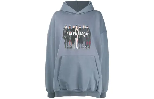 Balenciaga Sweatshirt Regular Fit Women's Gray Blue