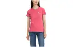 Levis T Shirts Women's Pink Crew Neck Moderate Straight Fit