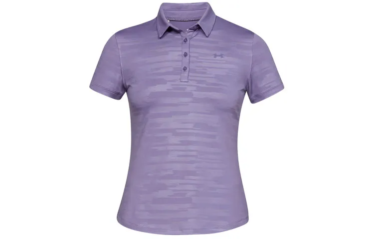 Under Armour Polo Shirts Women's Purple Polo Collar Moderate Straight Fit