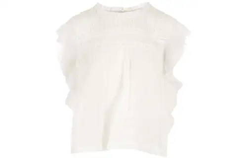 ISABEL MARANT ETOILE Shiffon white shirt with a round collar sleevless