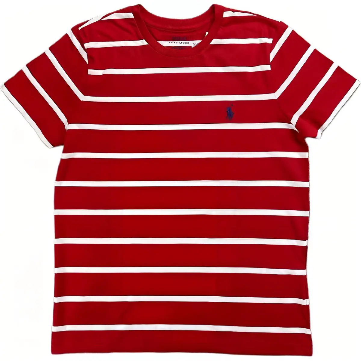 Polo Ralph Lauren SS24 Striped Pony Embroidery Crew Neck Pullover Short Sleeved T Shirt Women's Red