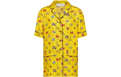 DIOR Quarterly New Products Shirts Women's Yellow Cuban Collar Moderate Other