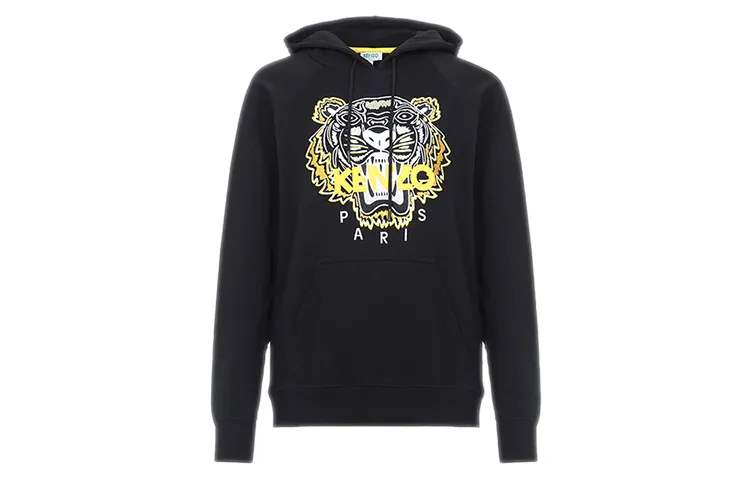 KENZO Sweatshirts Women's Black Hooded Moderate Heavyweight