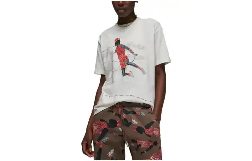 Jordan Drop Shoulder Sleeve T Shirt Women's Ivory