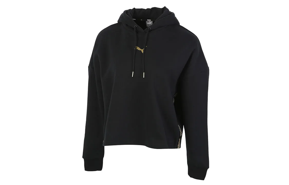 PUMA Sweatshirts Women's Black Hooded Moderate Regular