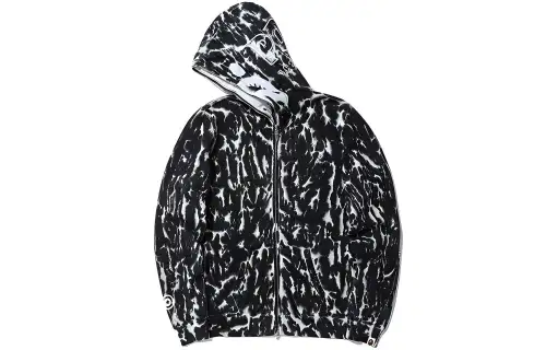 A BATHING APE Sweatshirts Women's Black Hooded Moderate Cardigan