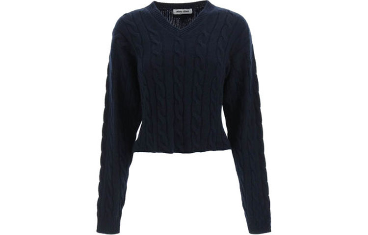 【Previous Season】cable knit cashmere V-neck jumper