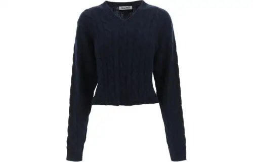 【Previous Season】cable knit cashmere V-neck jumper