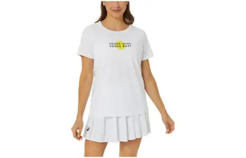 ASICS T Shirts Women's White Crew Neck Moderate Straight Fit