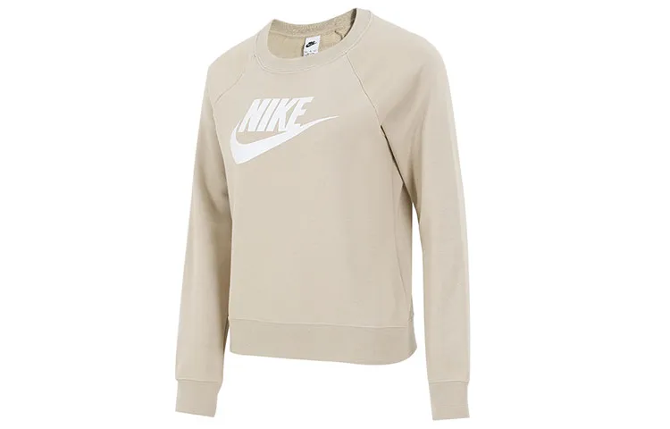 Nike Sportswear Essentials Sweatshirts Women's Khaki Crew Neck Moderate Straight Fit