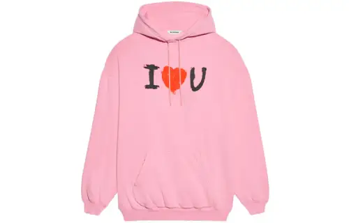 Balenciaga Sweatshirts Women's Pink Hooded Moderate Regular