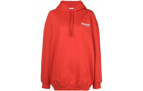 Balenciaga Sweatshirts Women's Red Hooded Moderate Regular