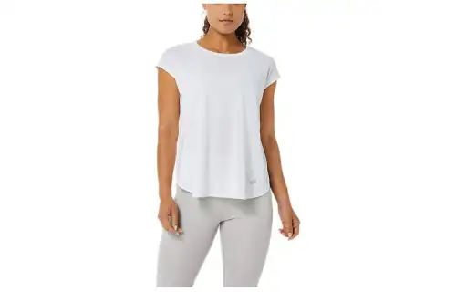 Asics Slit Short Sleeve Top T Shirt Women's White