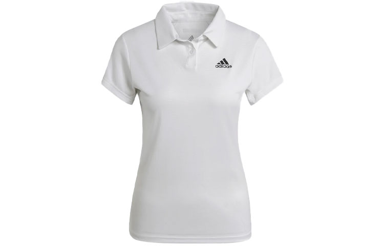Adidas, tennis sports solid color quick dry white polo for training
