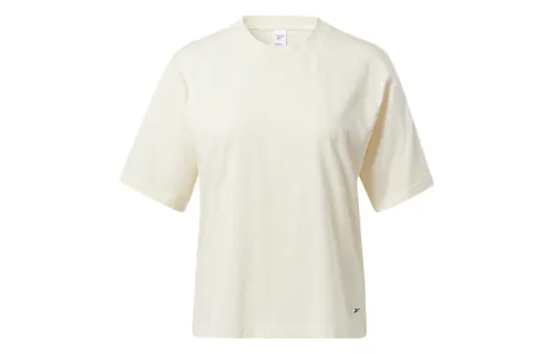 Reebok T Shirts Women's White Crew Neck Moderate Straight Fit