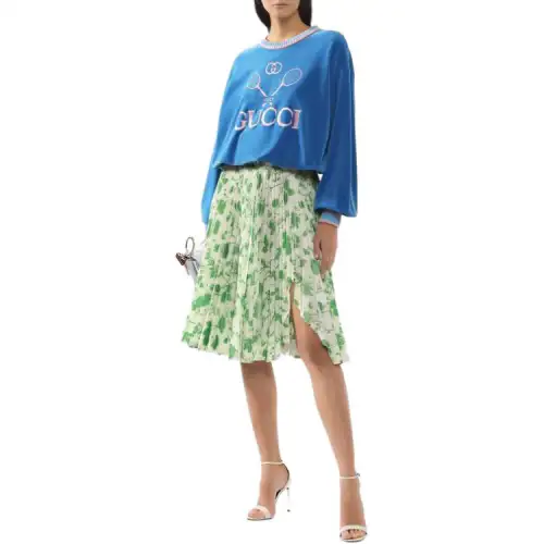GUCCI Sweatshirts Women's Blue Crew Neck Moderate Regular