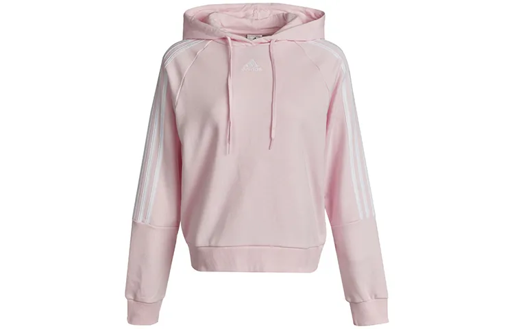 Adidas Sweatshirts Women's Clear Pink Hooded Moderate Regular