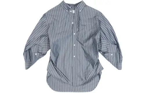Balenciaga Shirts Women's Gray Lapel Moderate Shirt