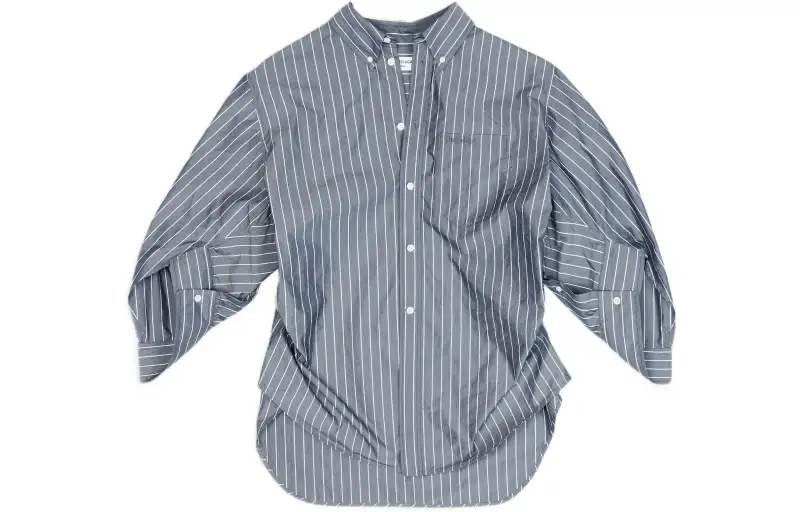 Balenciaga Shirts Women's Gray Lapel Moderate Shirt