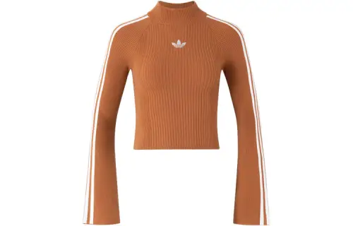 Adidas Originals Premium Knit Turtleneck Top Sweater Women's Wild Brown