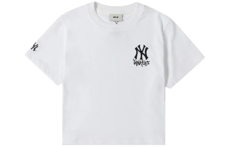 MLB New York Yankees T-Shirts Women's Ecru Crew Neck Moderate