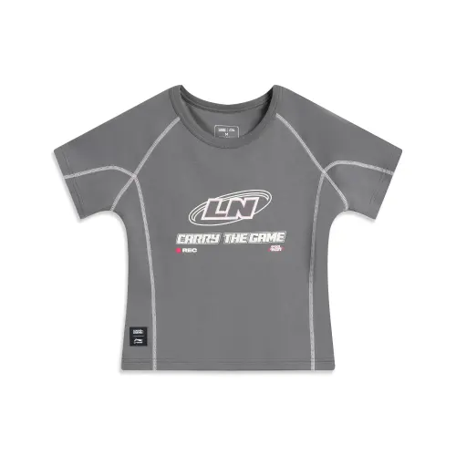 Li Ning x LEAGUE OF LEGENDS T Shirt Women's Elegant Gray