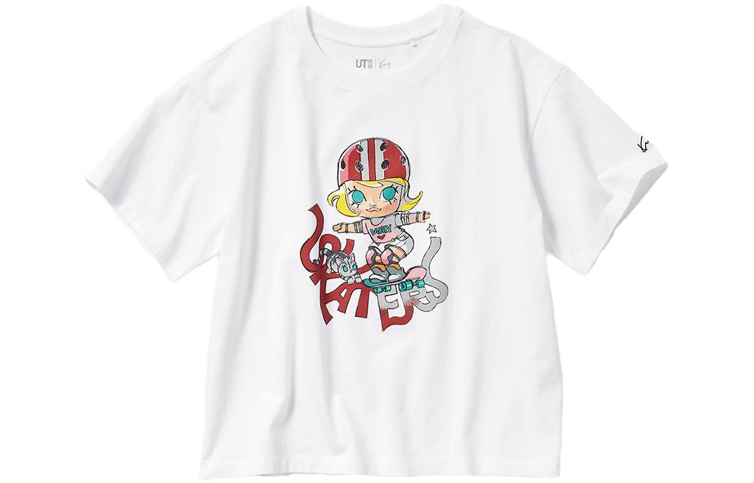 Женская футболка UNIQLO x POP MART (белая)