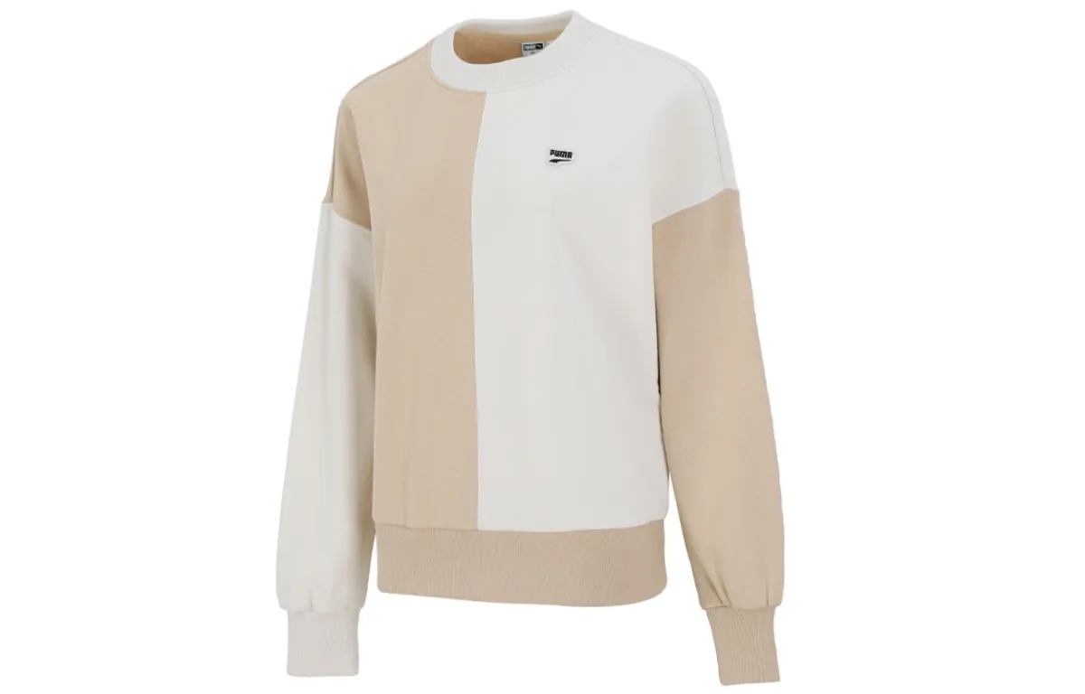 PUMA Sweatshirts Women's Ecru Crew Neck Moderate Regular