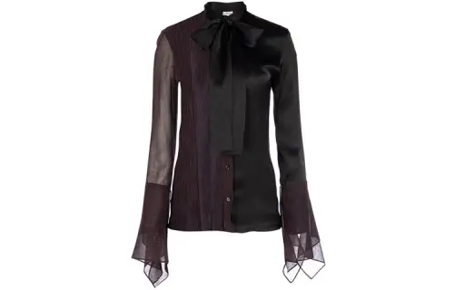 LOEWE Shirts Women's Black Scarf Collar Moderate Other