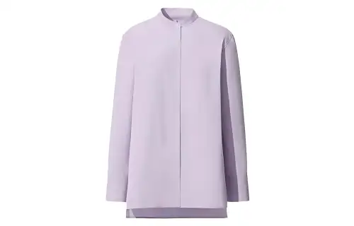 UNIQLO Shirts Women's Light Blue Purple Stand Collar Moderate Other