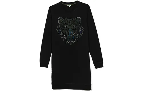 Kenzo cotton embroidered sweatshirt dress