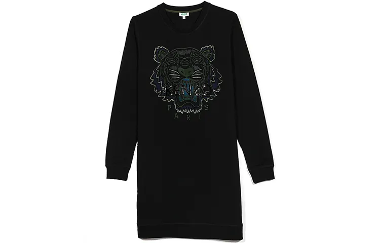 Kenzo cotton embroidered sweatshirt dress