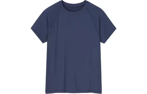 UNIQLO T Shirts Women's Sea Blue Crew Neck Moderate Straight Fit