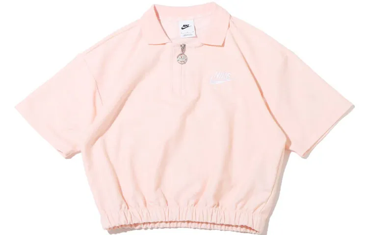Nike Polo Shirts Women's Pink Polo Collar Moderate Straight Fit