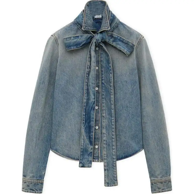 LOEWE Bow Shirt 'Washed Denim'