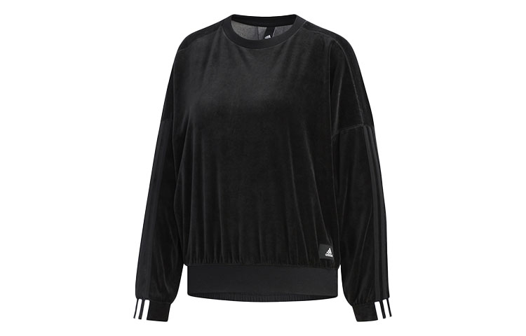 Женское худи adidas Crew Velour (черное) — фото 1