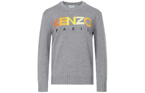 KENZO Knitwear Women's Pearl Gray Crew Neck Moderate A Line