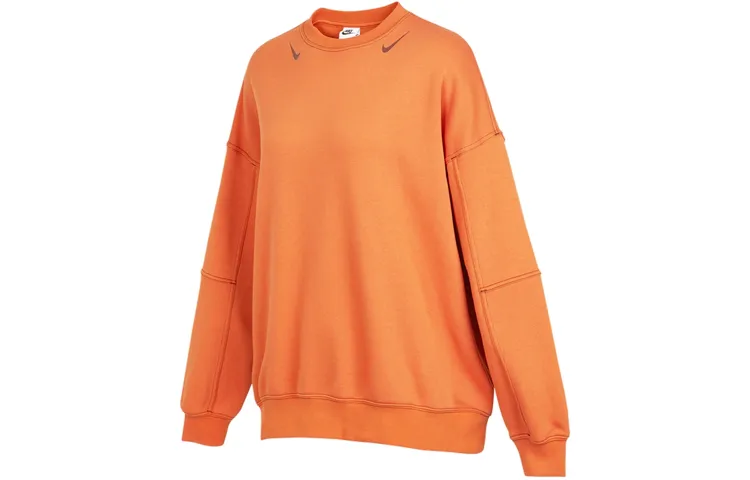 Nike Sweatshirts Women's Orange Crew Neck Moderate Straight Fit