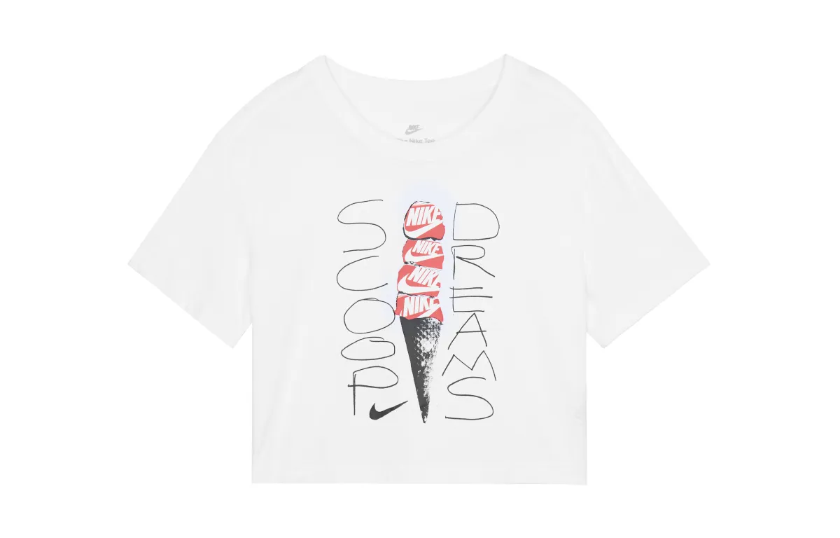 Nike Sportswear Women'ss Retro Crewneck Pullover T-Shirt White