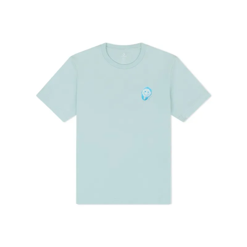 Converse T-Shirts Women's Blue Crew Neck Moderate Other