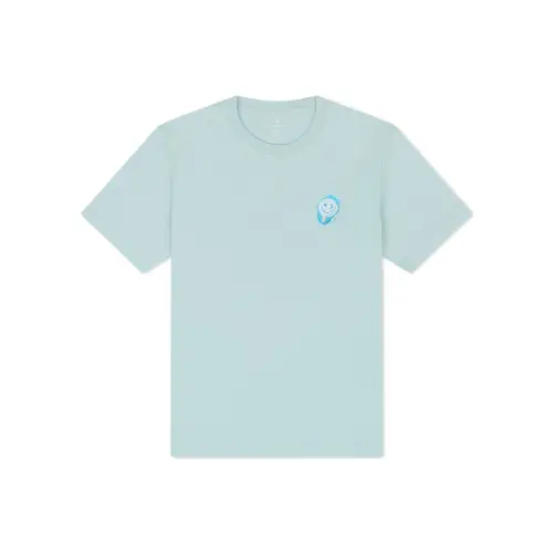 Converse T Shirts Women's Blue Crew Neck Moderate Other