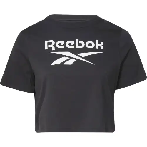 Reebok T Shirts Women's Black Crew Neck Moderate Straight Fit