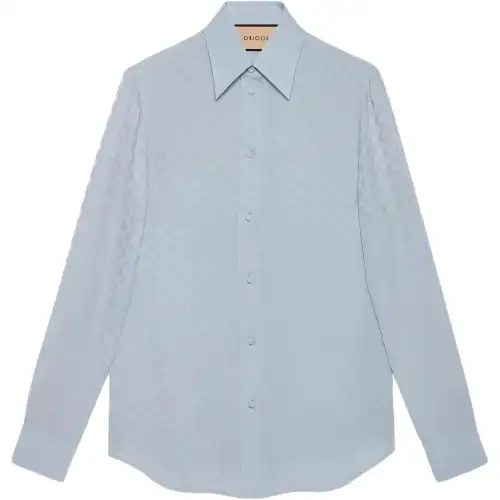 GUCCI Shirts Women's Light Blue Lapel Moderate Other