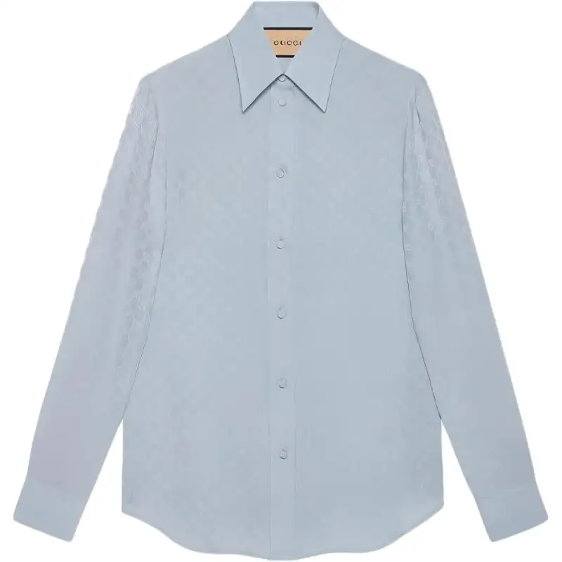 GUCCI Shirts Women's Light Blue Lapel Moderate Other