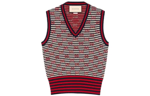 GUCCI Knitwear Women's Red V Neck Moderate Other