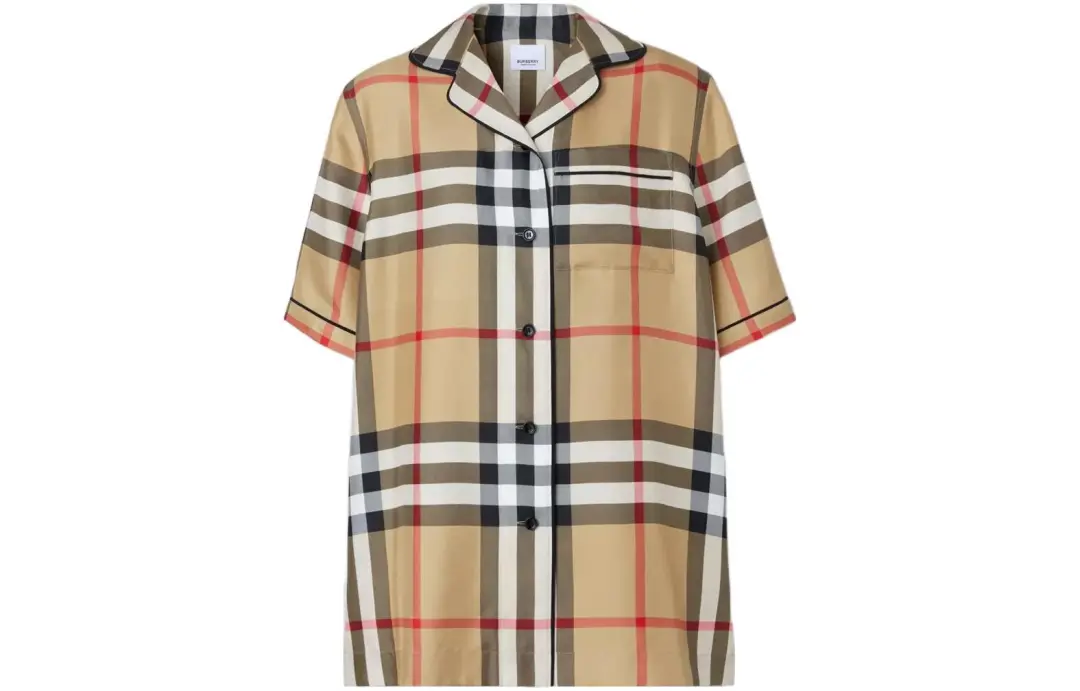 Burberry Vintage Check silk pajama shirt