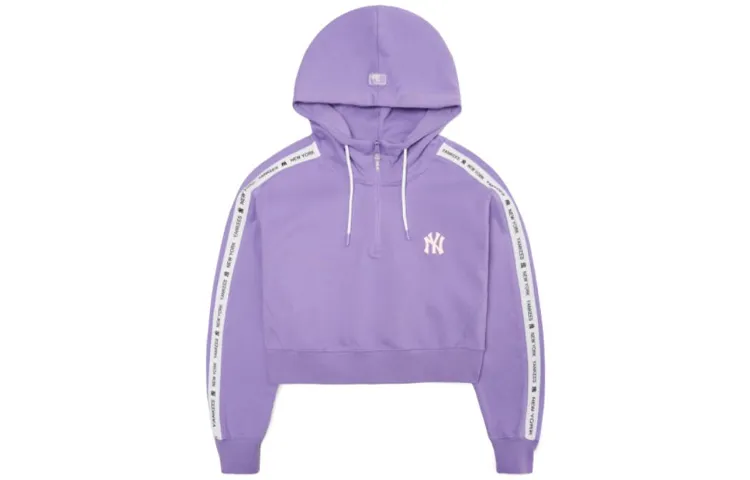MLB New York Yankees Sweatshirts Women's Purple Hooded (Non-detachable) Moderate