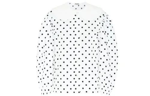 MIU MIU Shirts Women's White Peter Pan Collar Moderate Shirt